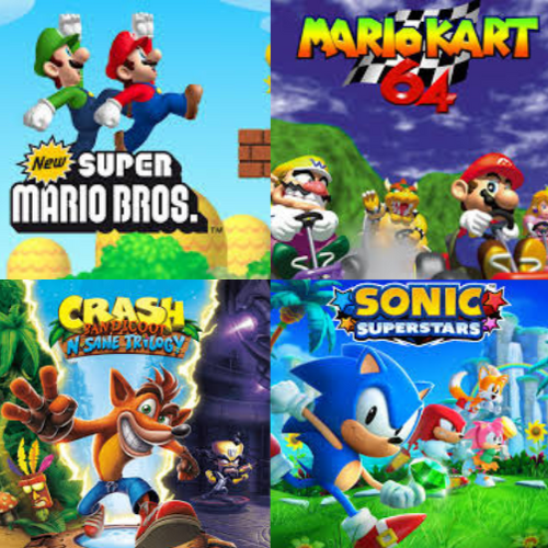 Includi Mario Bros, Mario Kart, Pokemon, Sonic e Crash Bandicoot?